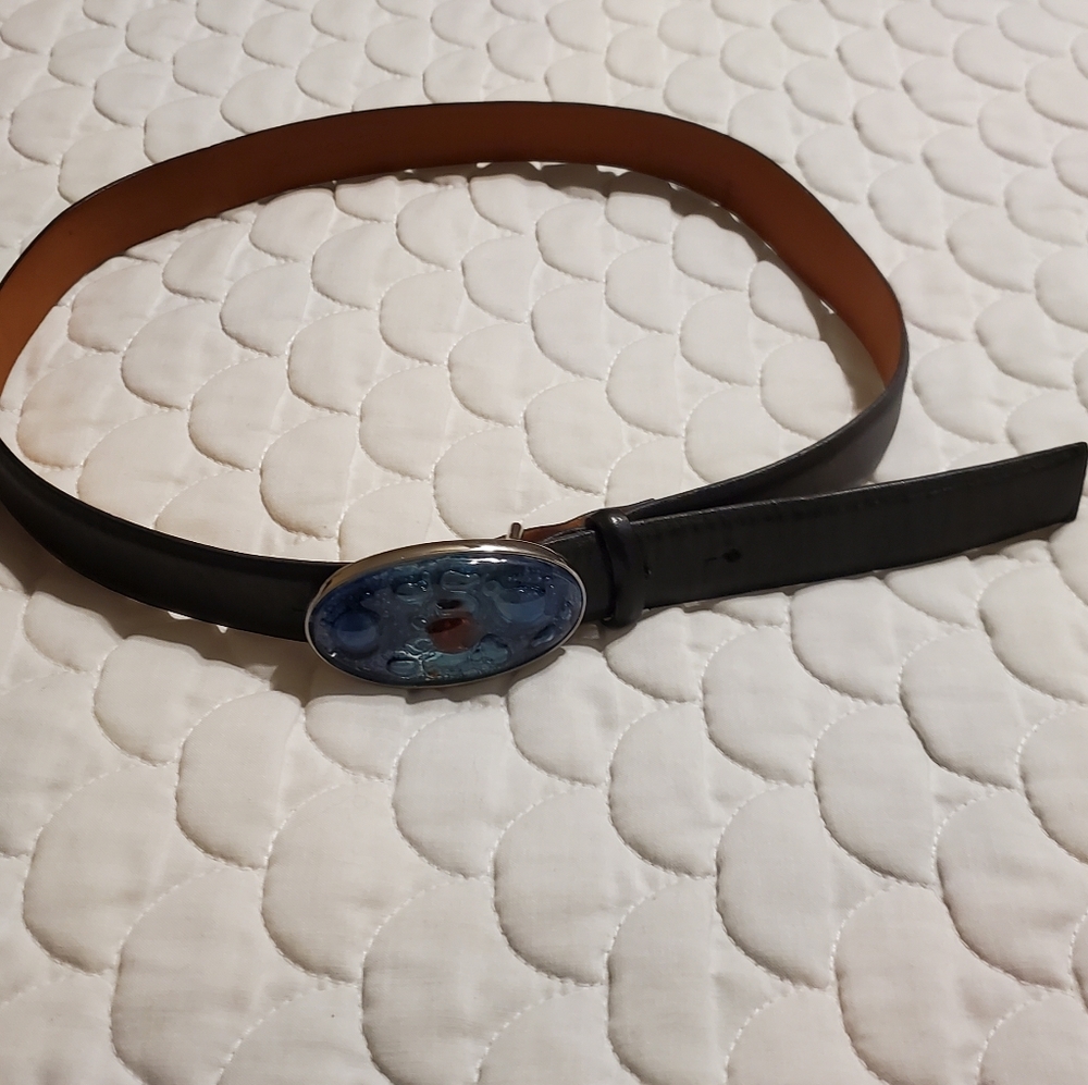 MADE IN ITALY - BEAUTIFUL LEATHER GLASS BELT